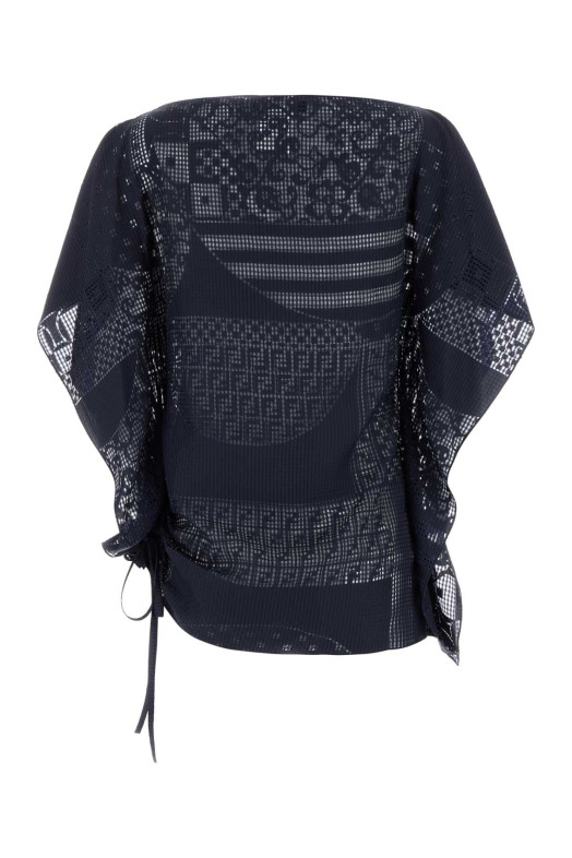 Топ из вискозной смеси темно-синего цвета FENDI (FS8268AUJX)