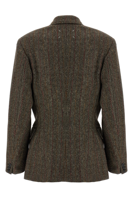 Твидовый пиджак коричневого цвета MAISON MARGIELA S29BN0413M35607001F Твидовый пиджак коричневого цвета MAISON MARGIELA S29BN0413M35607001F