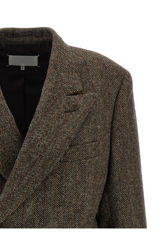 Твидовый пиджак коричневого цвета MAISON MARGIELA S29BN0413M35607001F Твидовый пиджак коричневого цвета MAISON MARGIELA S29BN0413M35607001F