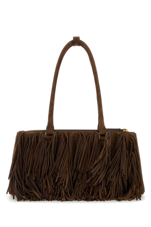 Коричневая замшевая сумка через плечо PRADA (1BA457VYOF2C4S) Коричневая замшевая сумка через плечо PRADA (1BA457VYOF2C4S)