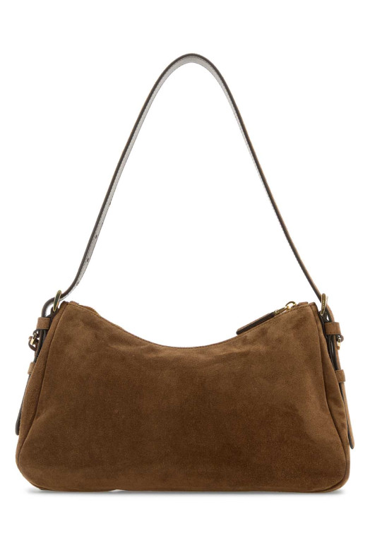 Коричнева замшева середня сумка через плече Aimée PRADA (1BC229VLVM2C4S)