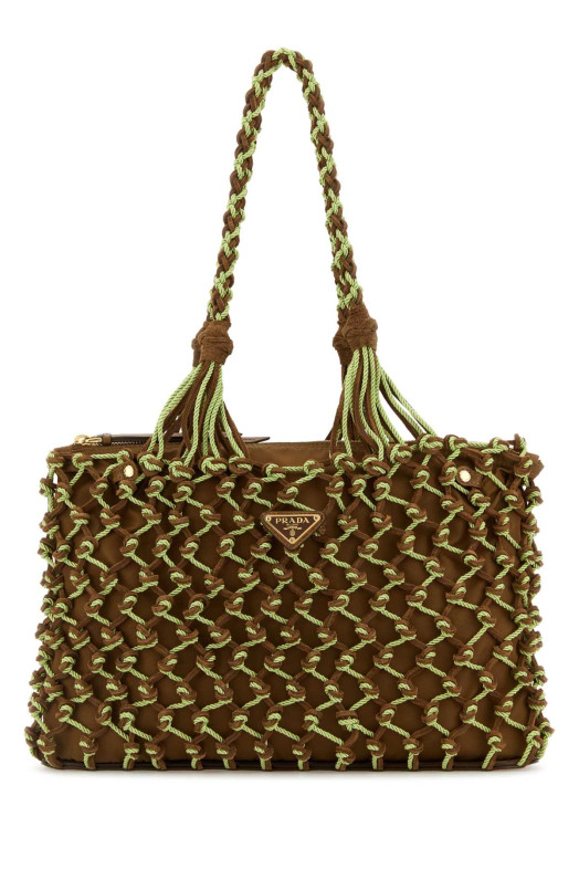 Двухцветная сетчатая сумка для покупок PRADA (1BG5752HHE) Двухцветная сетчатая сумка для покупок PRADA (1BG5752HHE)