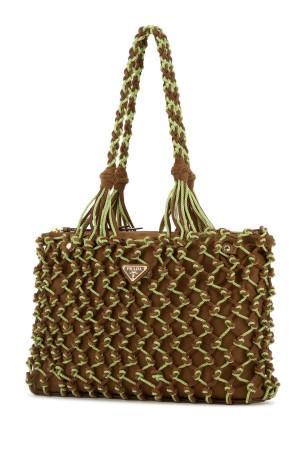 Двухцветная сетчатая сумка для покупок PRADA (1BG5752HHE) Двухцветная сетчатая сумка для покупок PRADA (1BG5752HHE)