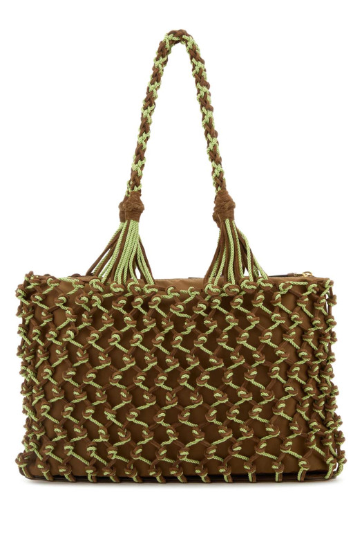 Двухцветная сетчатая сумка для покупок PRADA (1BG5752HHE) Двухцветная сетчатая сумка для покупок PRADA (1BG5752HHE)