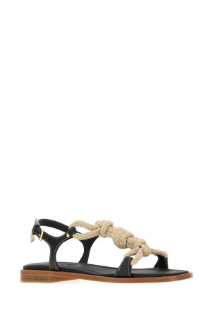 Two-tone fabric and leather sandals Black PRADA (1X994NF010248) Two-tone fabric and leather sandals Black PRADA (1X994NF010248)