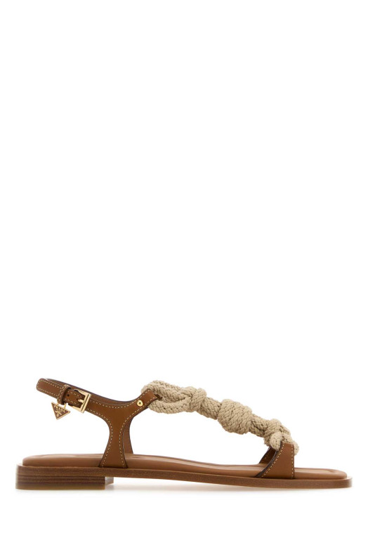 Two-tone fabric and leather sandals PRADA (1X994NF010248) Two-tone fabric and leather sandals PRADA (1X994NF010248)