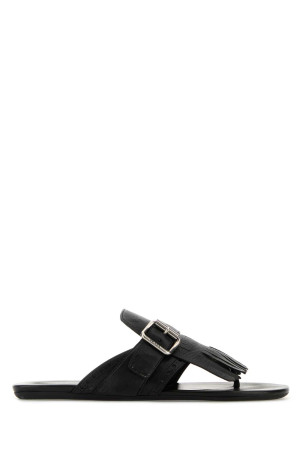 Black leather Shuffle thong slippers Black PRADA (1Y961NFA005070) Black leather Shuffle thong slippers Black PRADA (1Y961NFA005070)