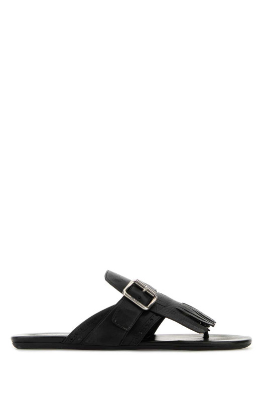 Black leather Shuffle thong slippers Black PRADA (1Y961NFA005070) Black leather Shuffle thong slippers Black PRADA (1Y961NFA005070)