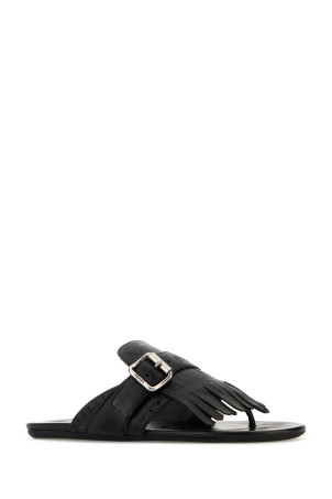 Black leather Shuffle thong slippers Black PRADA (1Y961NFA005070) Black leather Shuffle thong slippers Black PRADA (1Y961NFA005070)