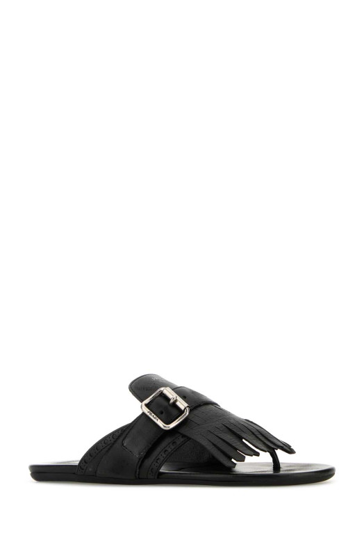 Black leather Shuffle thong slippers Black PRADA (1Y961NFA005070) Black leather Shuffle thong slippers Black PRADA (1Y961NFA005070)