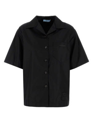 Black gabardine shirt Black PRADA (240691S2021YFL) Black gabardine shirt Black PRADA (240691S2021YFL)