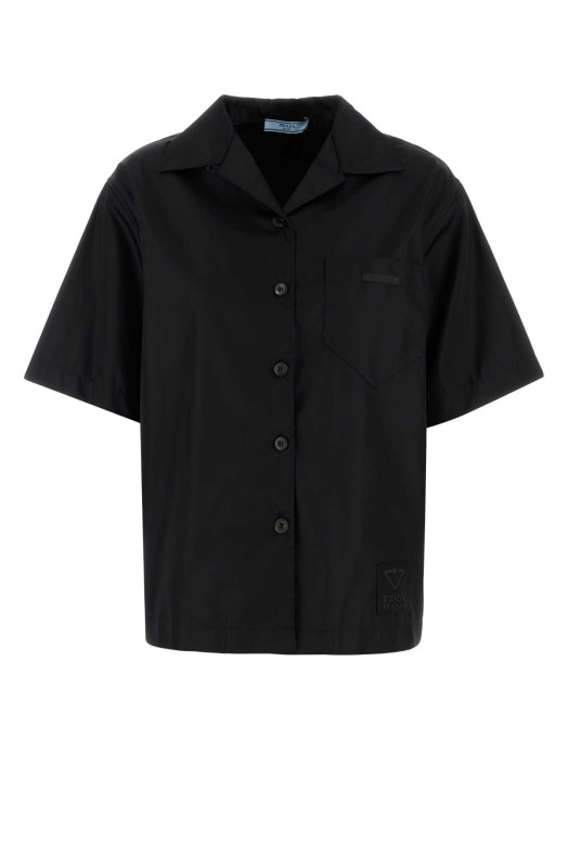 Black gabardine shirt Black PRADA (240691S2021YFL) Black gabardine shirt Black PRADA (240691S2021YFL)