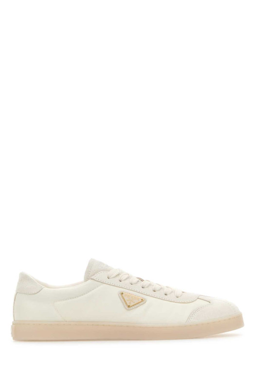 White Re-Nylon and suede sneakers PRADA (2EE454FG000D7C)