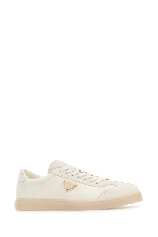 White Re-Nylon and suede sneakers PRADA (2EE454FG000D7C)