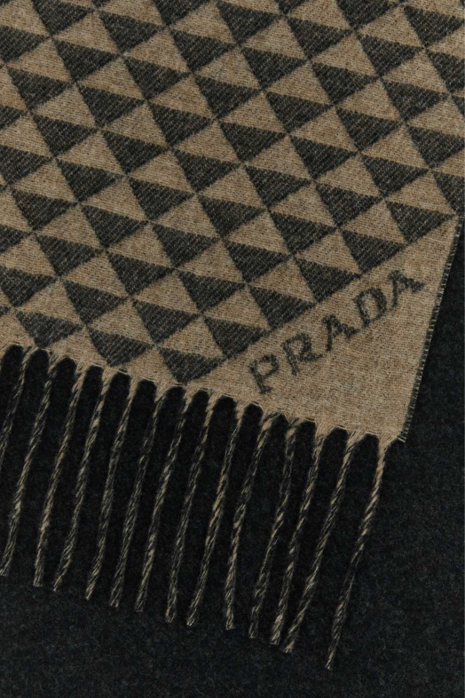 Embroidered wool blend scarf PRADA (2FS0562CON) Embroidered wool blend scarf PRADA (2FS0562CON)