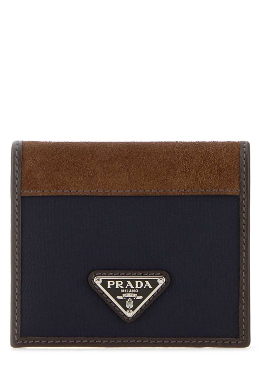 Two-tone fabric and suede wallet PRADA (2MO004384)