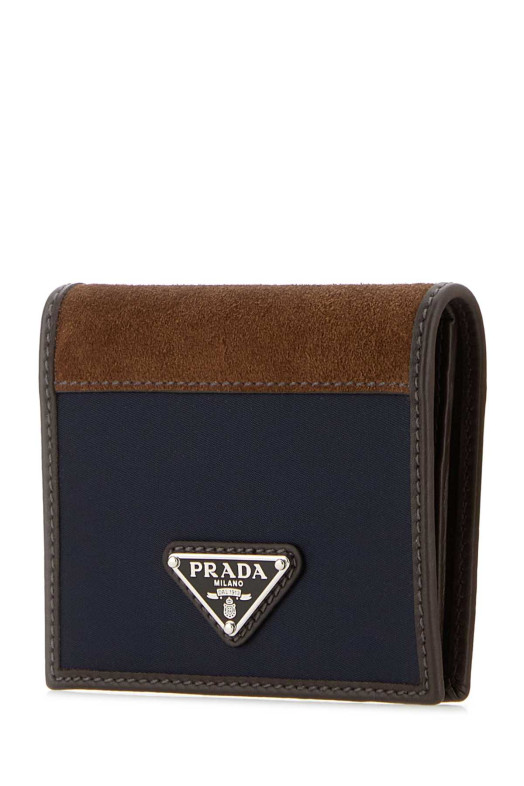 Two-tone fabric and suede wallet PRADA (2MO004384)