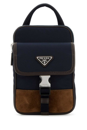 Two-tone nylon and suede phone case PRADA (2ZH194384) Two-tone nylon and suede phone case PRADA (2ZH194384)