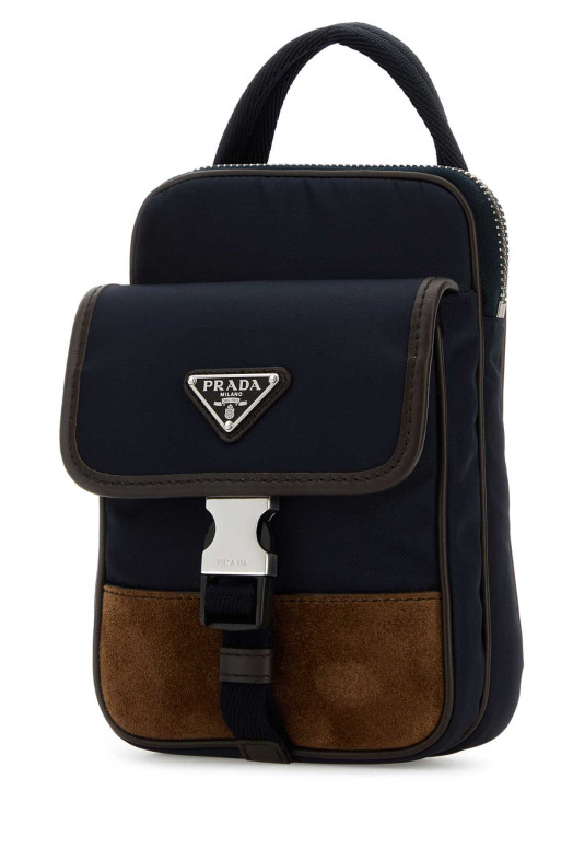 Двухцветный чехол для телефона из нейлона и замши PRADA (2ZH194384) Двухцветный чехол для телефона из нейлона и замши PRADA (2ZH194384)