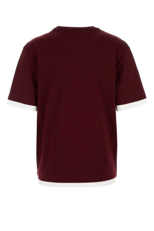 Burgundy cotton t-shirt PRADA (3547BSAAO15ZG)