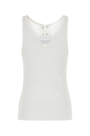 White cotton tank top Black PRADA (39603SOOO10Z0) White cotton tank top Black PRADA (39603SOOO10Z0)