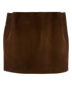 Коричневая замшевая мини-юбка PRADA (51927SOOO173B)