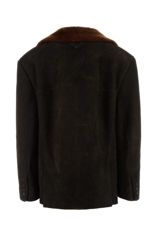 Dark brown suede blazer PRADA (56A222SOOO1V97) Dark brown suede blazer PRADA (56A222SOOO1V97)