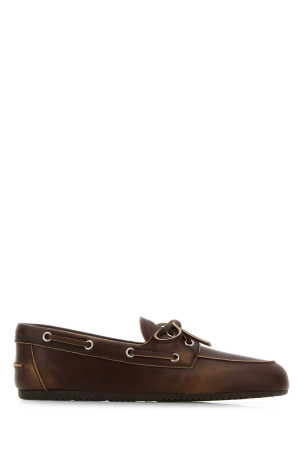Brown leather loafers MIU MIU (5D123EF0053F33)