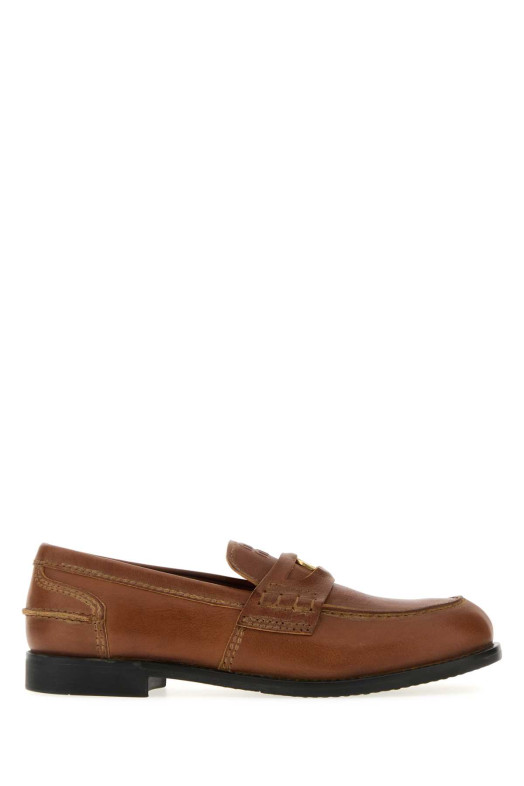 Caramel leather loafers MIU MIU (5D773DF0205OD) Caramel leather loafers MIU MIU (5D773DF0205OD)