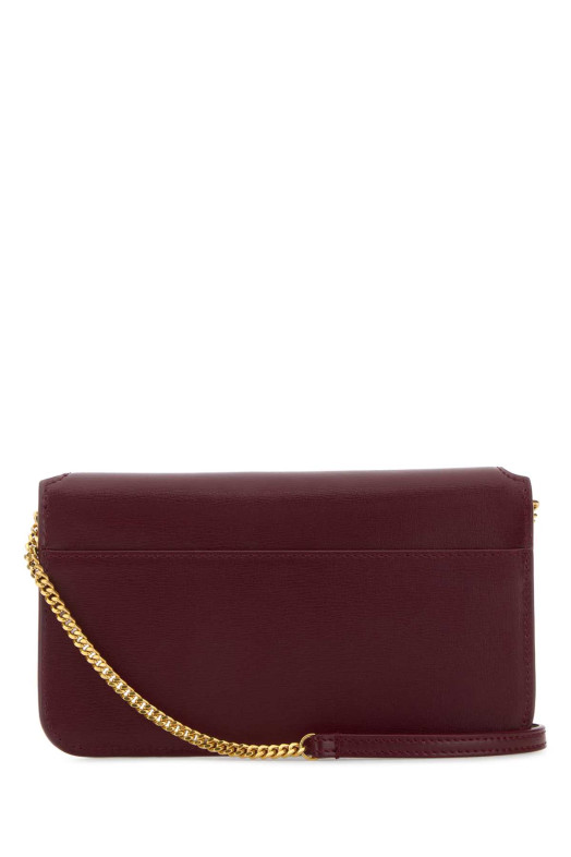 Кожаный чехол для телефона бордового цвета SAINT LAURENT (6350950U40J)