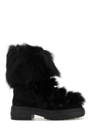 Black fur and suede Apres Chic boots FENDI (8T8591AOSU)