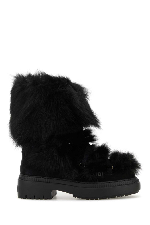 Black fur and suede Apres Chic boots FENDI (8T8591AOSU)