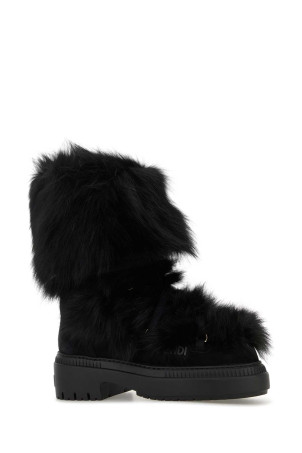 Black fur and suede Apres Chic boots FENDI (8T8591AOSU)
