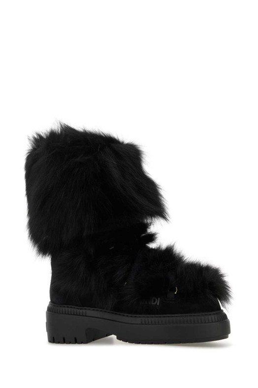 Black fur and suede Apres Chic boots FENDI (8T8591AOSU)