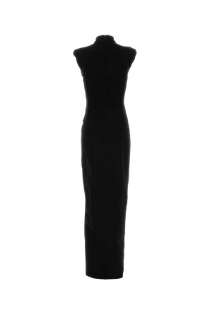 Black stretch viscose blend long dress BALMAIN (FF0RP900JL05)