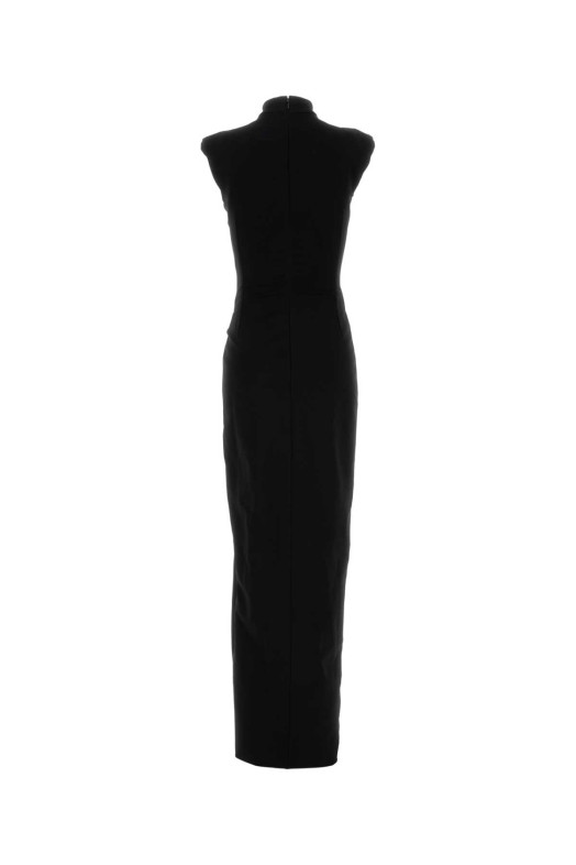 Black stretch viscose blend long dress BALMAIN (FF0RP900JL05)
