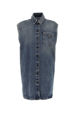 Denim sleeveless shirt PRADA (GFC047S23112O0)