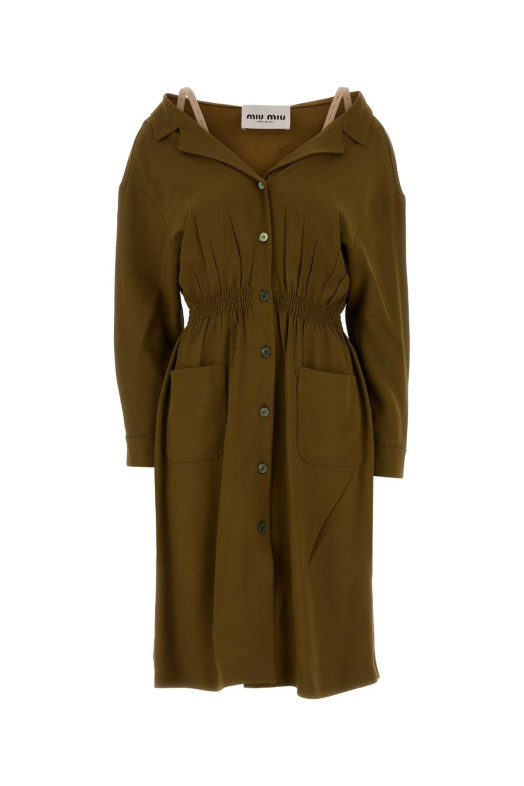 Olive green sable dress MIU MIU (MF6052SOOO16Z1)