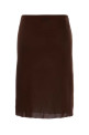Шовкова спідниця коричневого кольору MIU MIU (MMG570SOOO18BP)