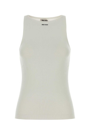 White cotton tank top Black MIU MIU (MMV310SOOO18HY) White cotton tank top Black MIU MIU (MMV310SOOO18HY)