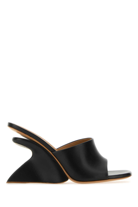 Black leather Jug mules Black OFF WHITE (OWIJ042S24LEA001) Black leather Jug mules Black OFF WHITE (OWIJ042S24LEA001)