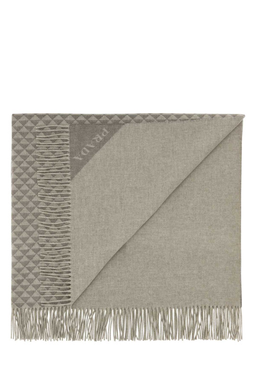 Embroidered wool blend Symbole Double blanket PRADA (OX10132GAP)