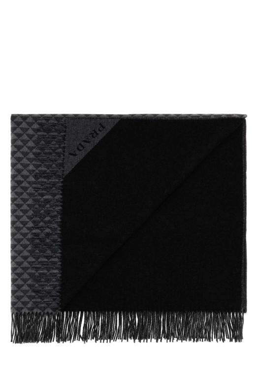 Embroidered wool blend Symbole Double blanket PRADA (OX10132GAP)