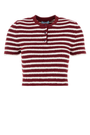 Вишита махрова футболка-поло PRADA (P24N2TSOOO16VI) Вишита махрова футболка-поло PRADA (P24N2TSOOO16VI)