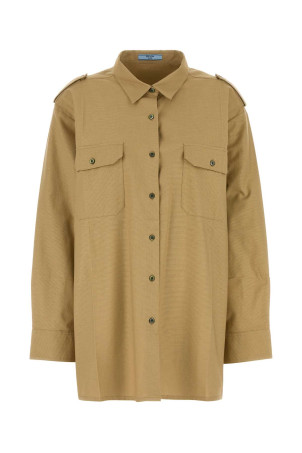 Camel cotton oversize shirt PRADA (P496HSOOO16TE)