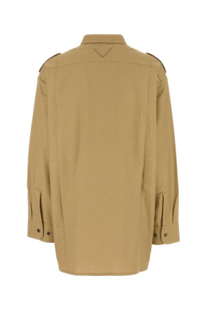 Camel cotton oversize shirt PRADA (P496HSOOO16TE)