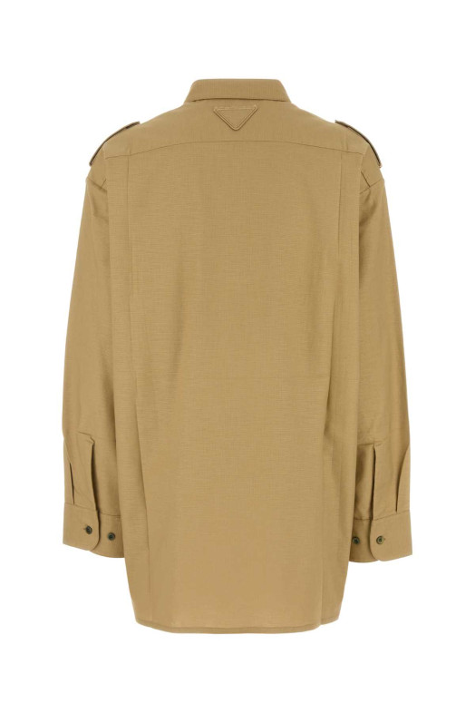 Camel cotton oversize shirt PRADA (P496HSOOO16TE)