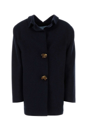 Темно-синее шерстяное пальто Blue PRADA (P573PYSOOO18OY) Темно-синее шерстяное пальто Blue PRADA (P573PYSOOO18OY)