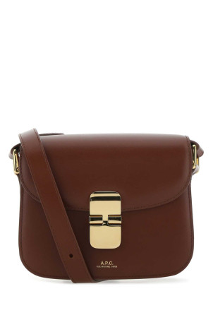 Brown leather Grace mini crossbody bag Multicolor A.P.C. (PXBMWF61515)