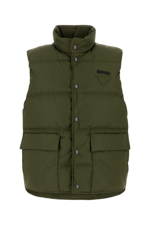 Army green Re-Nylon sleeveless down jacket PRADA (SGC861SOOO17PM) Army green Re-Nylon sleeveless down jacket PRADA (SGC861SOOO17PM)
